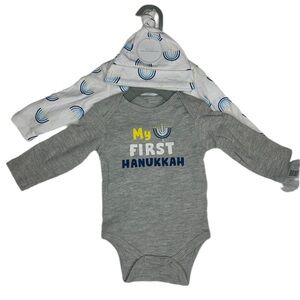Gray 'My First Hanukkah' Kids One Piece